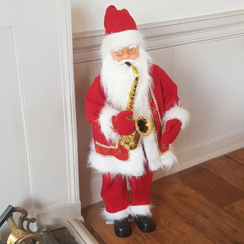 1-Metre Animated Musical Santa Figure – Saxophone Player With Motion & Sound 1