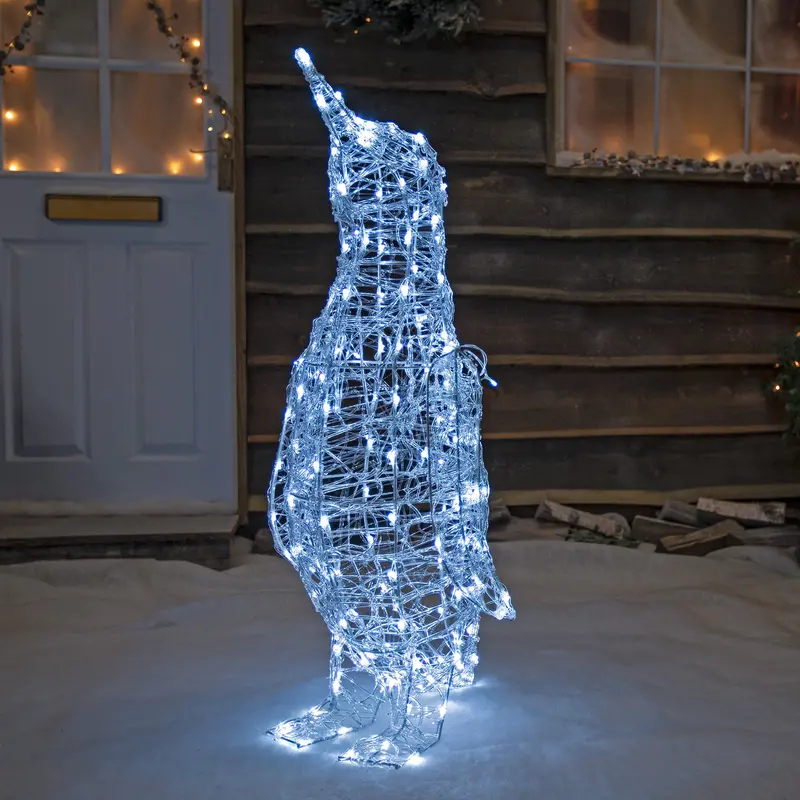 1M Illuminated Penguin Sculpture – Acrylic Stargazing-Themed Holiday Decor With 160 Leds 1
