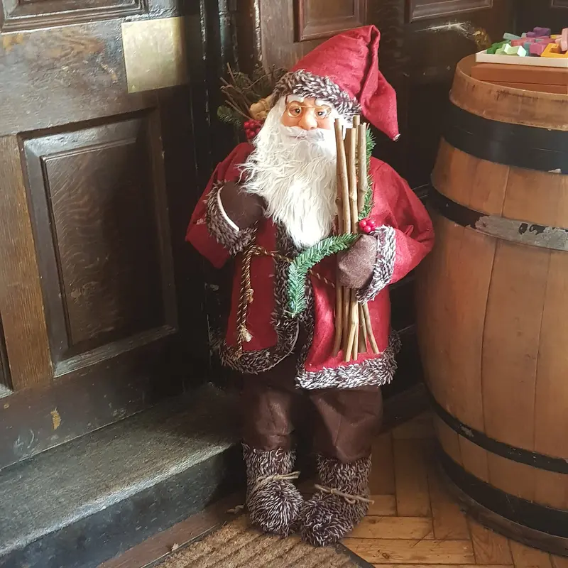3-Foot Standing Santa Decor – Handcrafted Details, Sack & Wooden Sticks 1