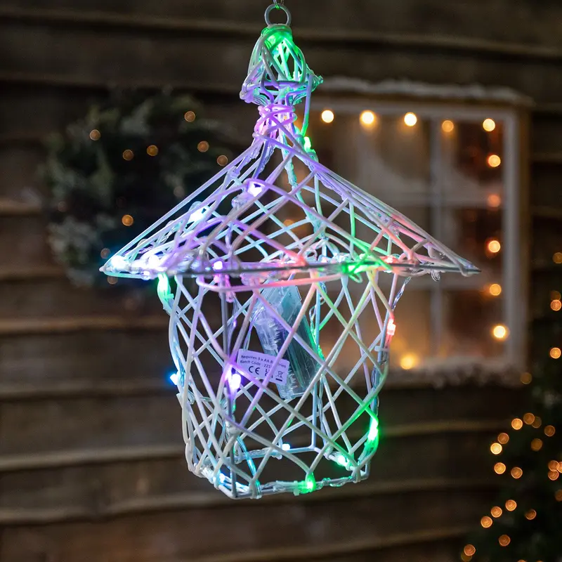 35Cm Color-Changing Wicker Lantern – Battery-Powered Led Christmas Light 1