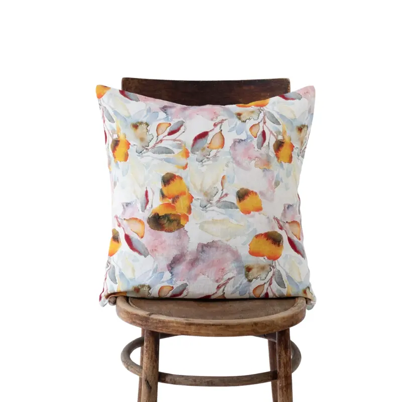 Abstract Orange Flow Linen Cushion Cover 1