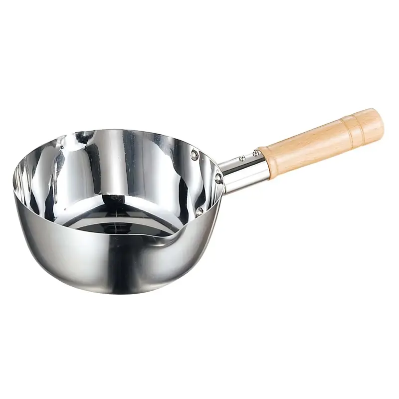 Akagawa Kibutsu Mirror-Finish Yukihira Saucepan – Induction-Safe Stainless Steel 1