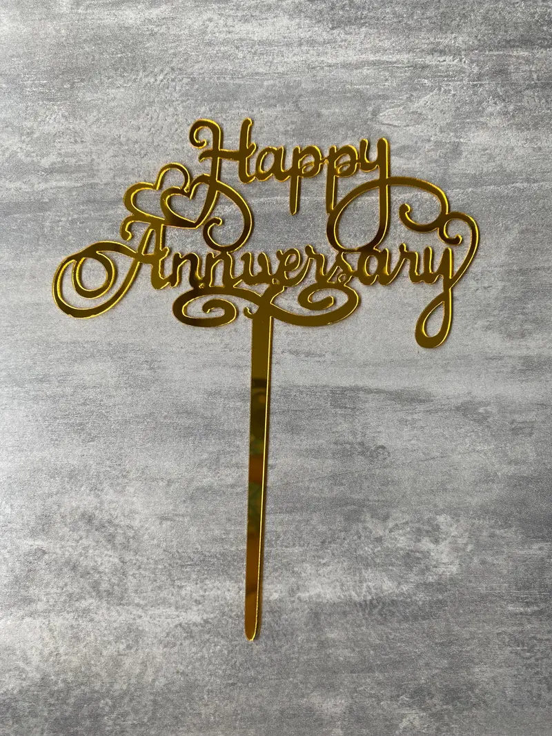Anniversary Cake Topper – Romantic Milestone Celebration Accent 1