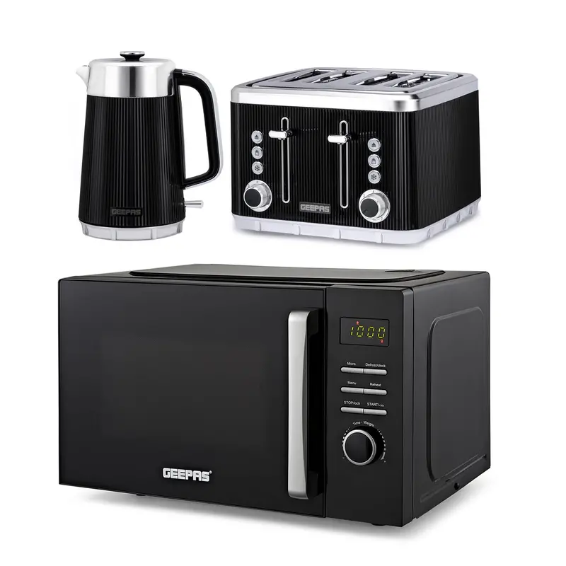 Arcus Multi-Appliance Set: 23L Microwave, 1.7L Kettle & 4-Slice Toaster 1