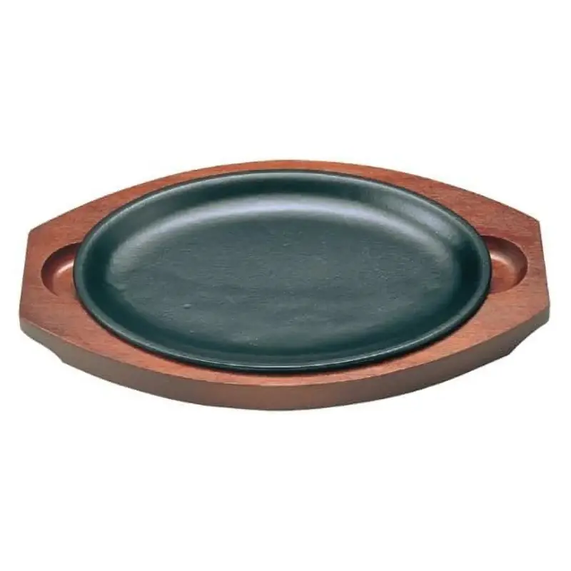 Asahi Cast Iron Plain-Finish Round Sizzler Platter – Sleek, Unadorned Hot Serving Dish 1