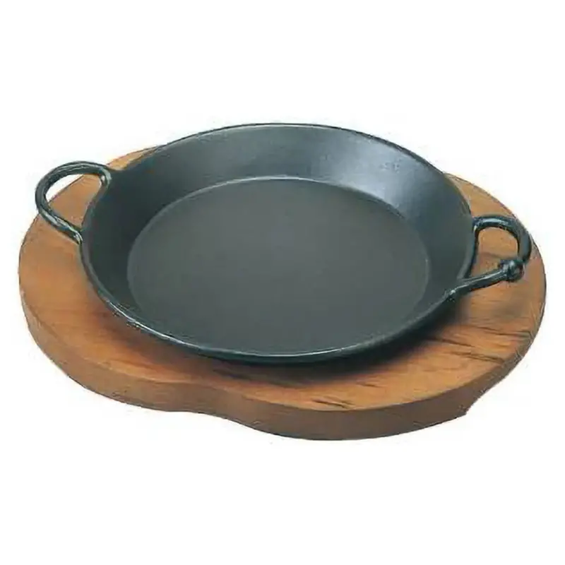 Asahi Cast Iron Round Sizzler Platter With Ergonomic Handles – Heat-Retaining Serving Dish 1