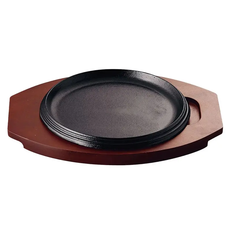 Asahi Cast Iron Wa-Style Round Sizzler Platter – Japanese-Inspired Minimalist Hot Plate 1
