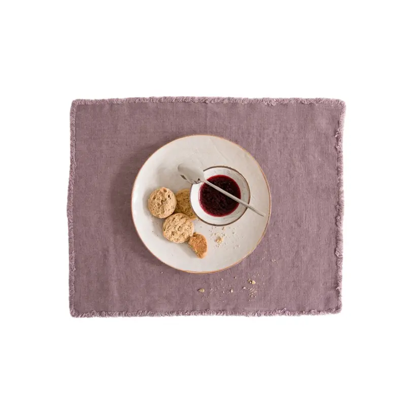 Ashes Of Roses Fringed Linen Placemat 1