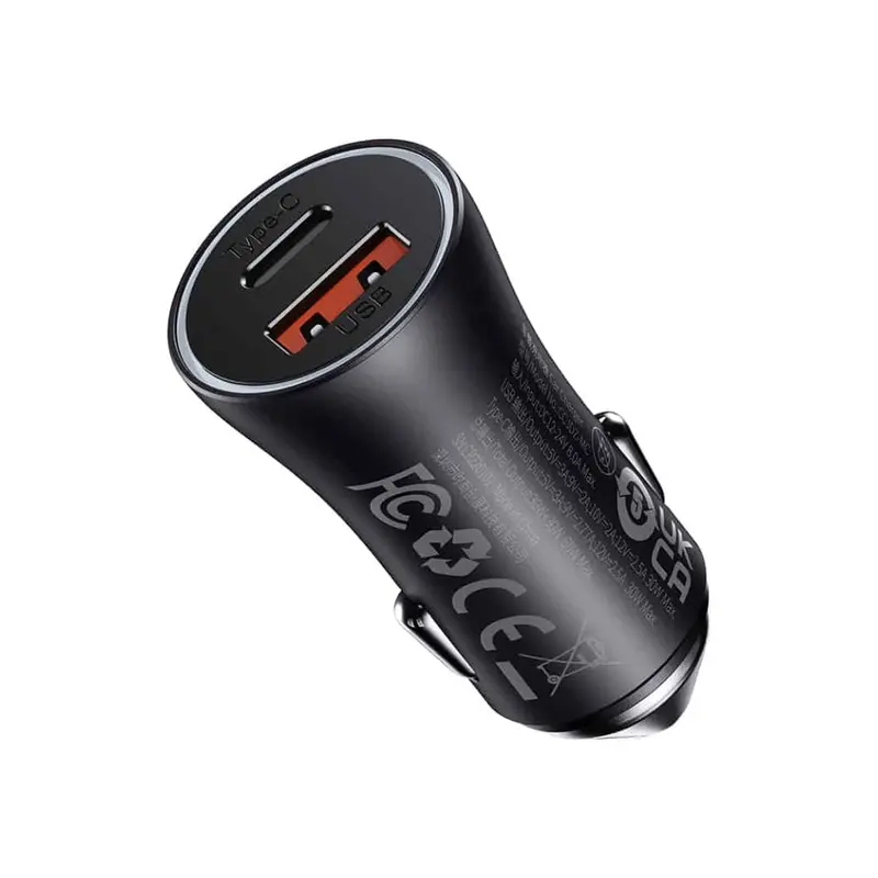 Baseus Maxdual Usb-C + Usb-A Car Charger – 60W Fast Charging 1