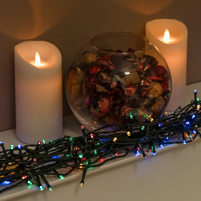 Battery-Powered Multi-Colored Christmas String Lights – Multi-Function With Green Wire, 50/100/200/400 Leds 1