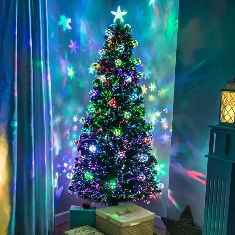 Bauble-Style Fibre Optic Christmas Tree – 2–6Ft, Multi-Coloured Led Illumination 1