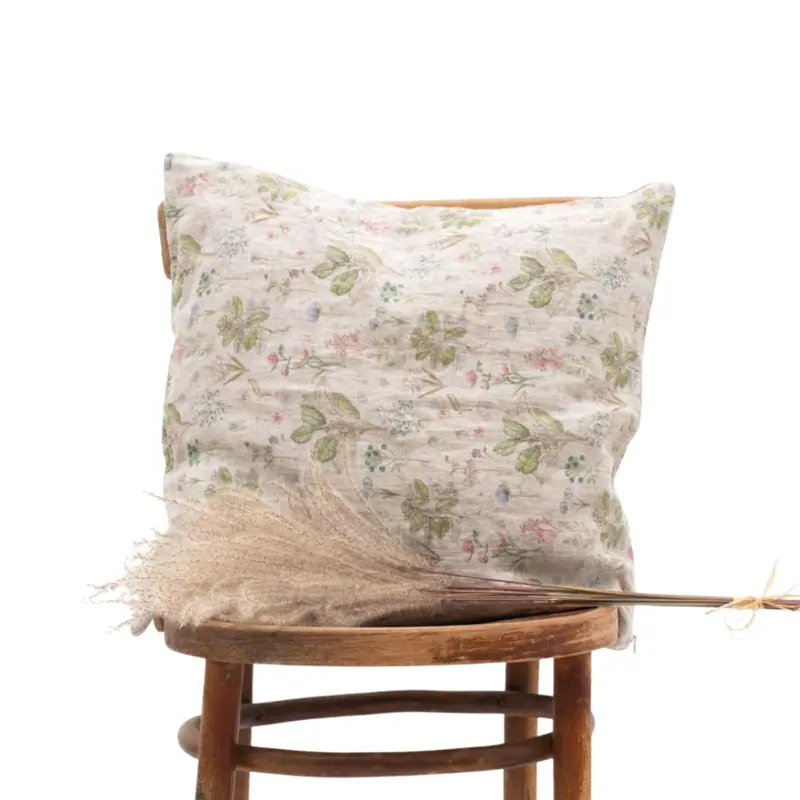 Botanical Print Linen Cushion Cover 1