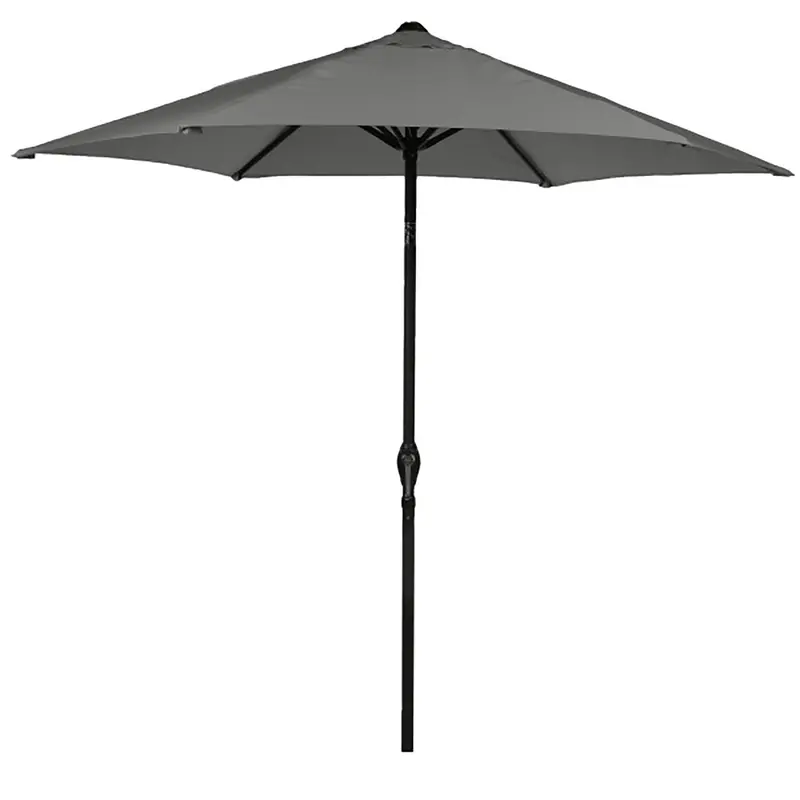 Bracken Outdoors 3M Crank-And-Tilt Round Garden Parasol – Graphite Pole, Grey Finish 1