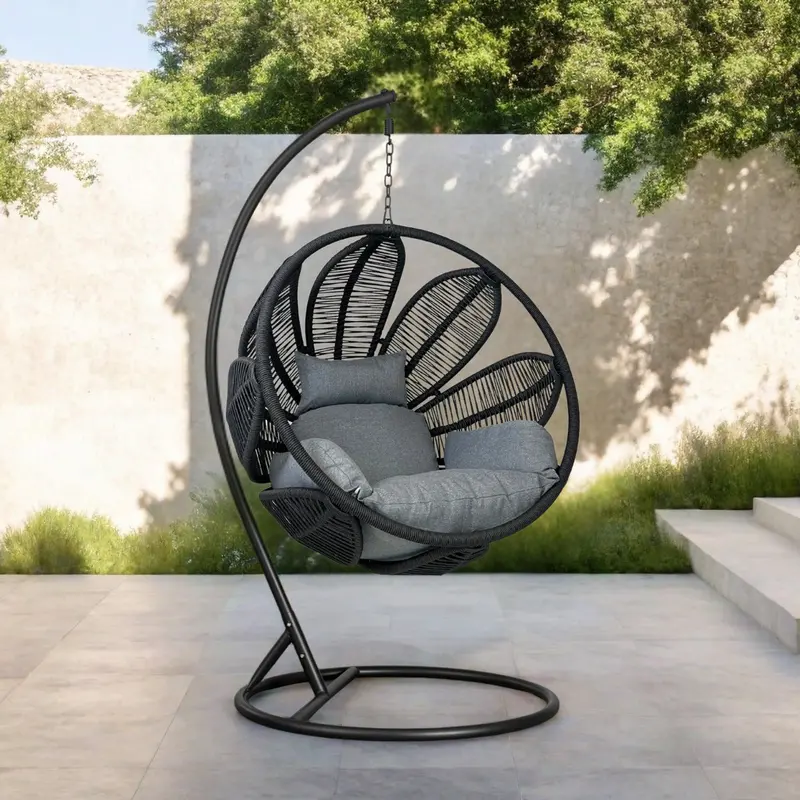Bracken Outdoors Athens Style Rope Hanging Egg Chair 1