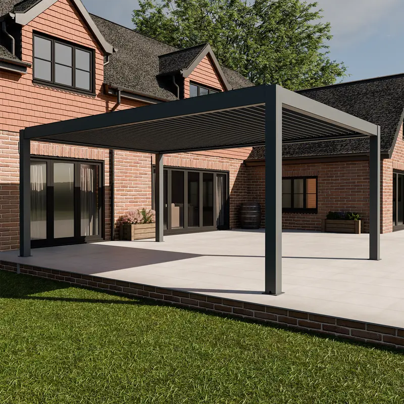 Bracken Outdoors Meridian 6M X 4M Grey Motorised Aluminium Pergola With Built-In Led Lights 1