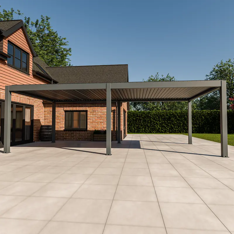 Bracken Outdoors Meridian 8M X 4M Grey Motorised Aluminium Pergola With Energy-Efficient Led Lights 1