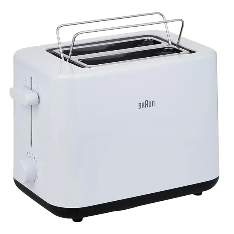 Braun Ht1010Wh Toaster – 2-Slice White Countertop Toaster With Adjustable Browning 1