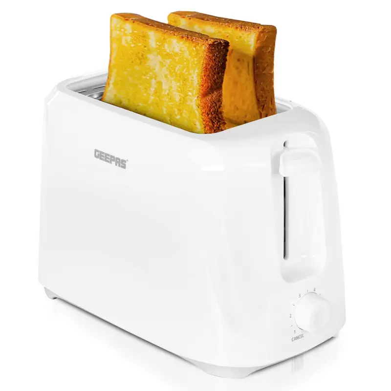 Compact White Two-Slice Toaster With Adjustable Browning Control 1