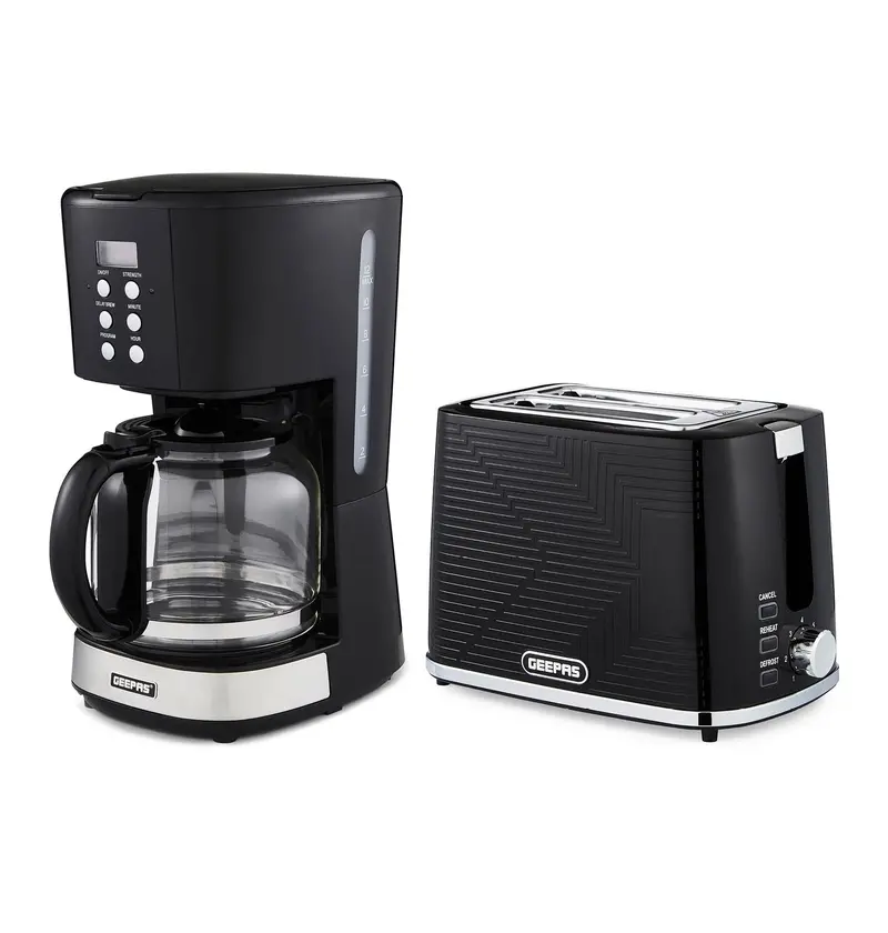 Coordinated Kitchen Duo: 1.5L Coffee Machine & Matching 2-Slice Toaster 1