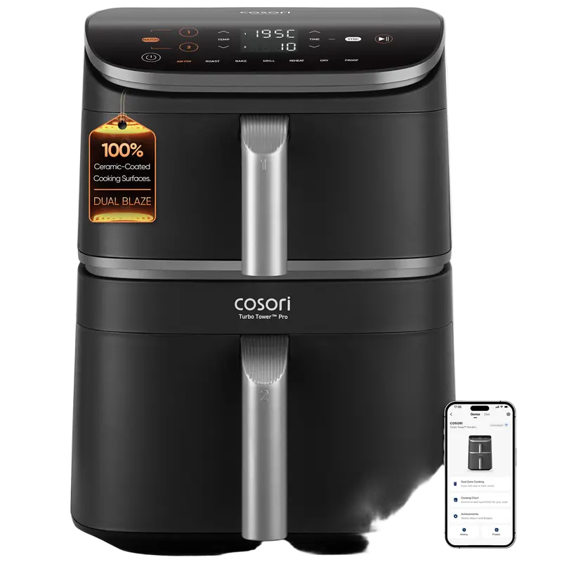 Cosori Caf-Dc113S-Ade Turbo Tower Pro Smart Air Fryer – 10.8 L, Silver 1