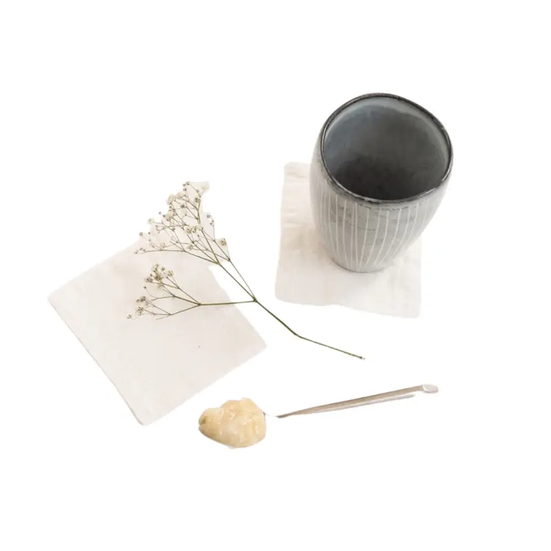 Crisp White Pure Linen Drink Coasters 1