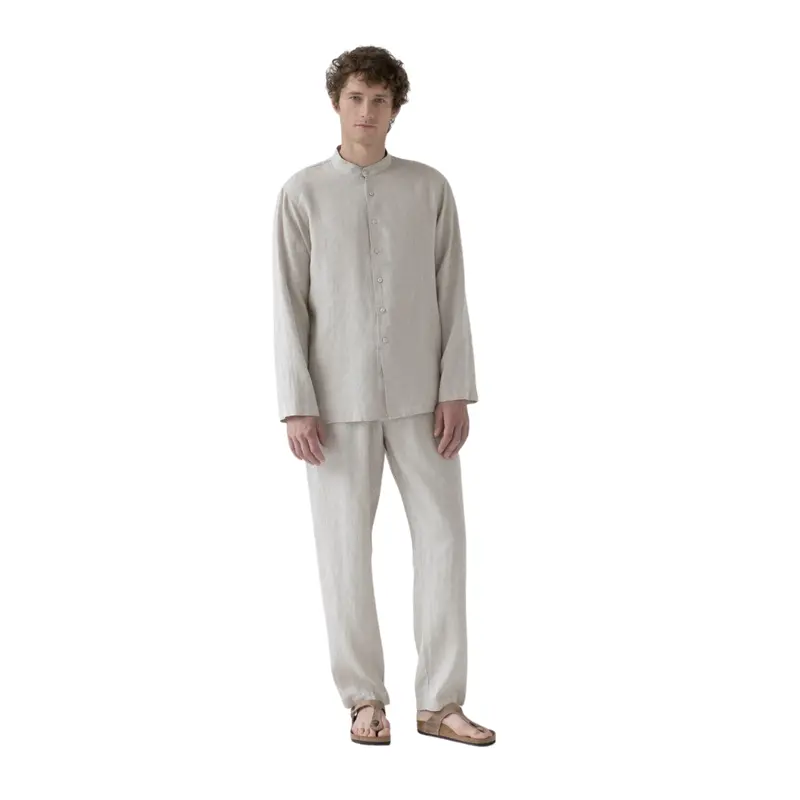 Currant Melange Linen Loungewear 1
