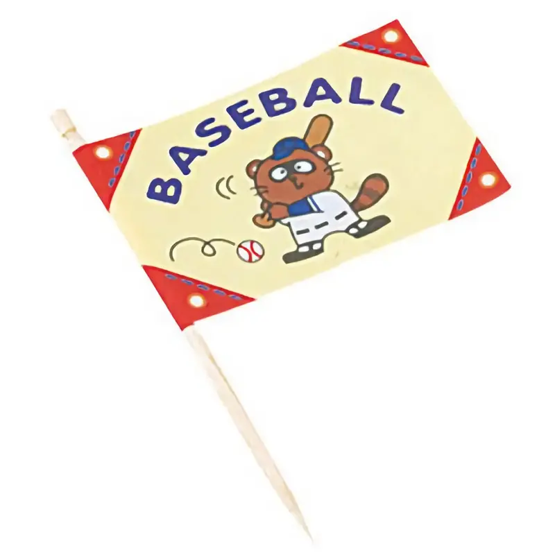 Daikoku Baseball Flag Food Picks – 200-Count Paper Skewers 1