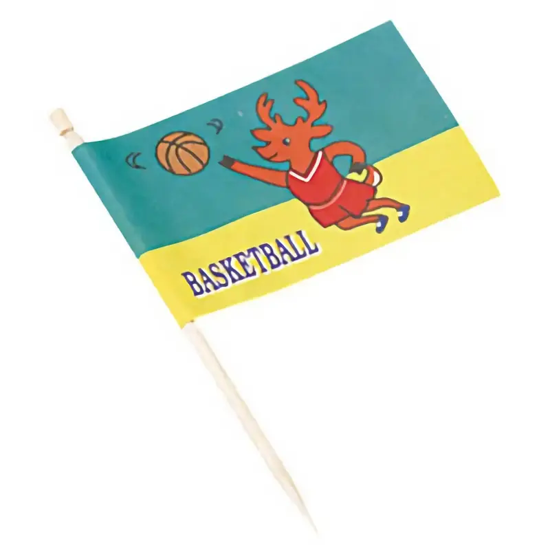 Daikoku Basketball Flag Food Picks – 200-Piece Decorative Paper Set 1
