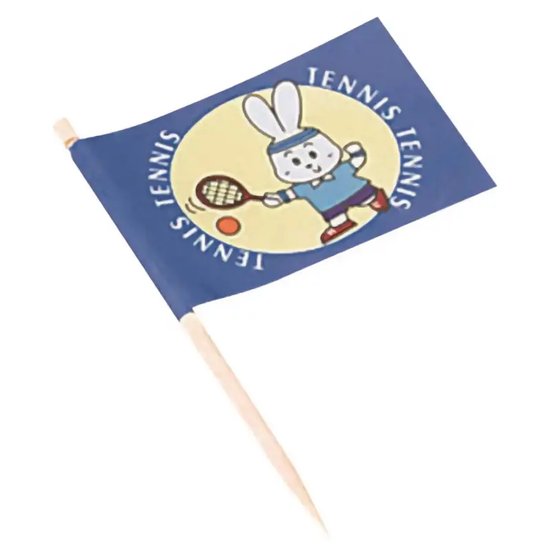 Daikoku Tennis-Themed Flag Food Picks – 200-Piece Paper Set 1