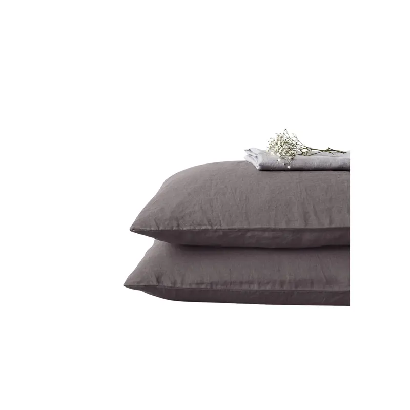 Dark Grey Linen Pillowcase – Sleek, Moody Bedding Staple 1