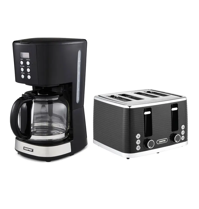 Deluxe Breakfast Pair: 1.5L Coffee Maker & 4-Slice Toaster 1