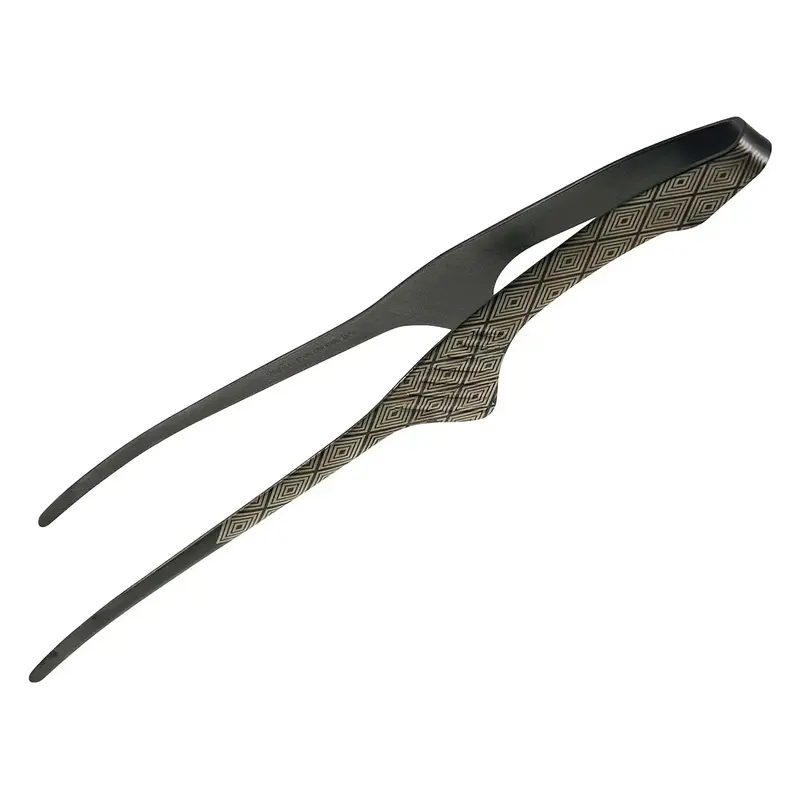 Ebm Black Hammered Stainless Steel Chopstick Tongs 1
