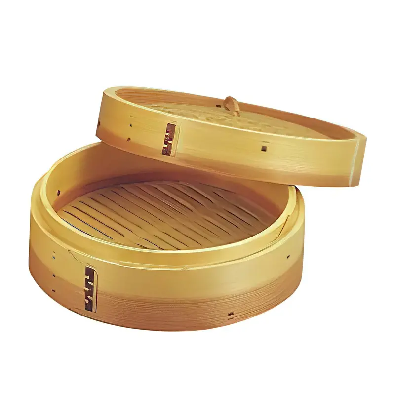 Ebm Fluorine-Coated Cedar Bamboo Steamer For Healthy Cooking 1