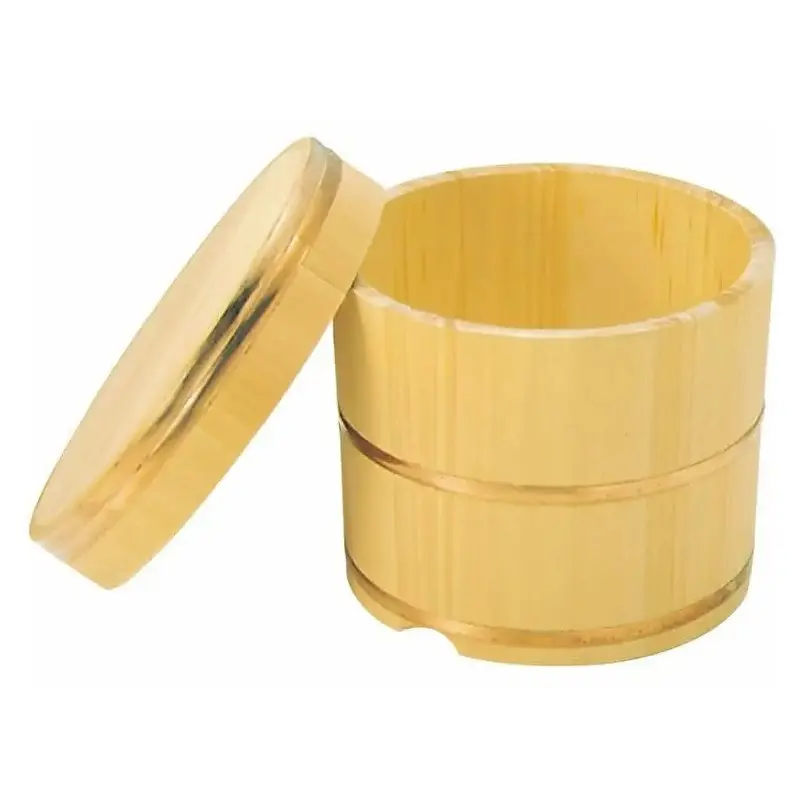 Ebm Sawara Cypress Traditional Wooden Ohitsu Rice Bowl (Edobitsu) 1