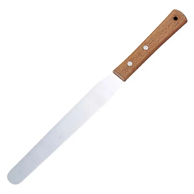 Ebm Stainless Steel Icing Spatula Featuring Natural Wooden Handle 1