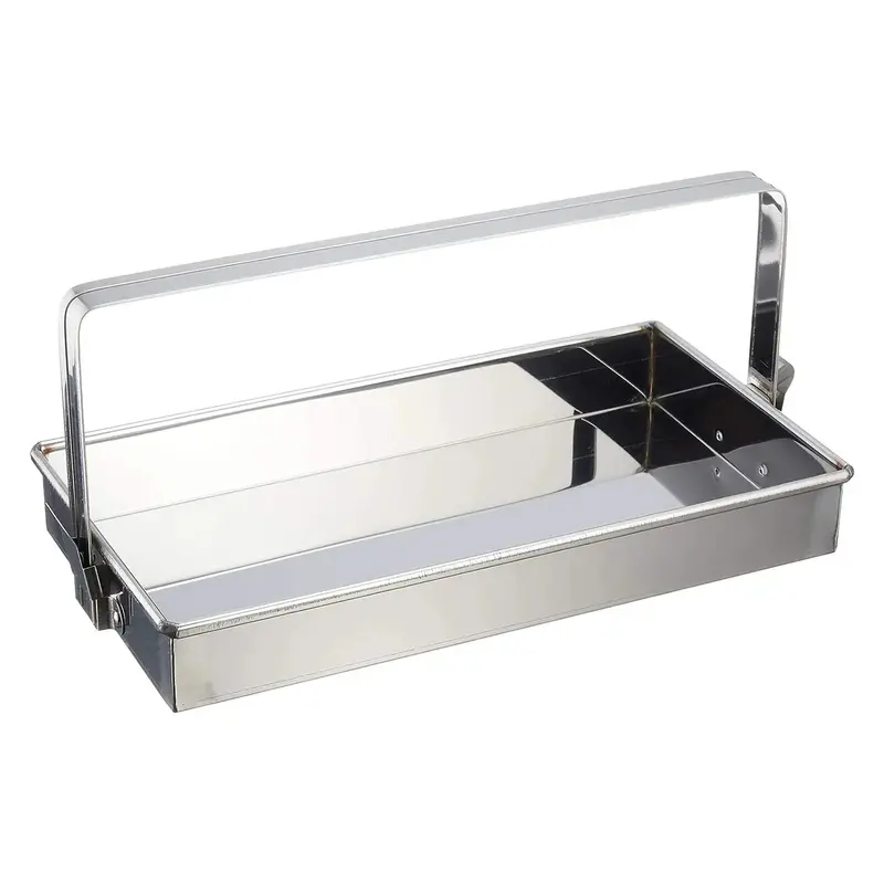 Ebm Stainless Steel Serving Tray With Ergonomic Handle 1