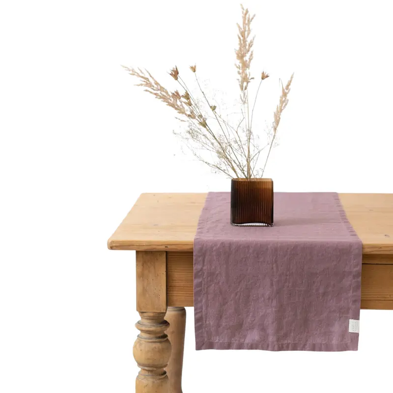 Elegant Ashes Of Roses Linen Table Runner – Pack Of 3 1
