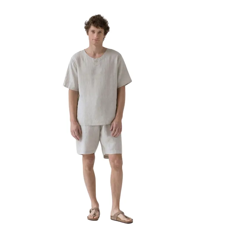 Fern Melange Linen Pyjamas 1