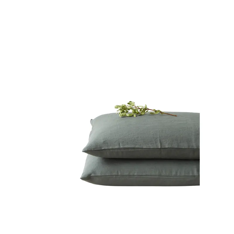 Forest Green Linen Pillowcase – Deep Earthy Tone For Modern Bedrooms 1