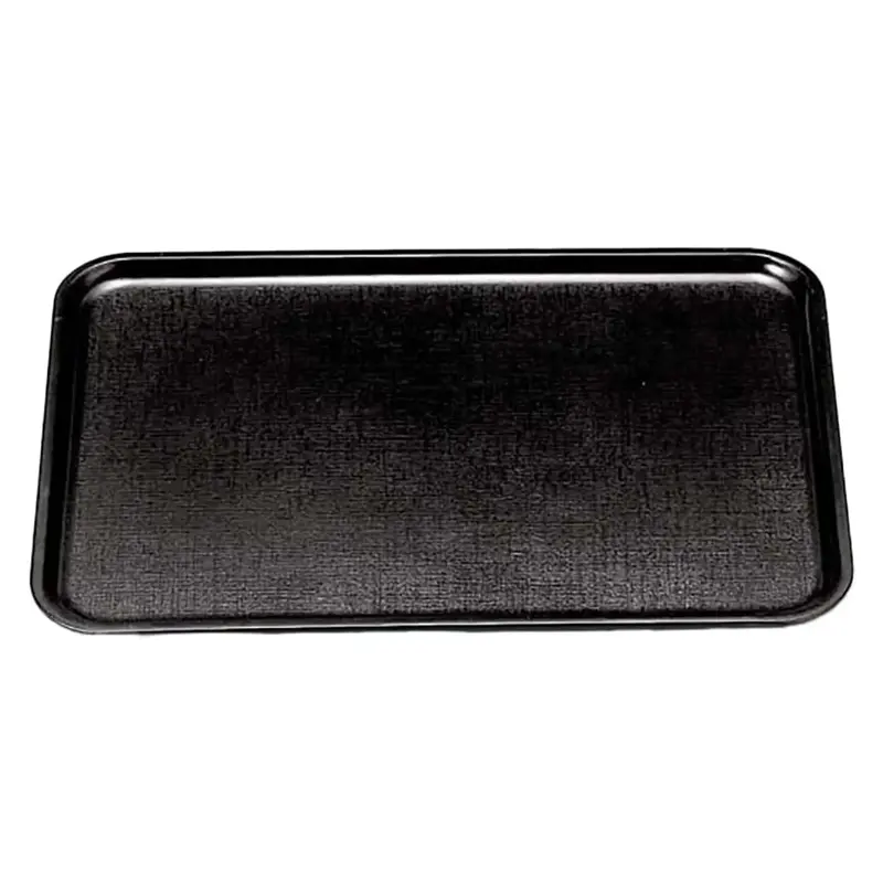 Fukui Craft Nunome-Texture Frp Serving Tray – Matte Black, Non-Slip Base 1