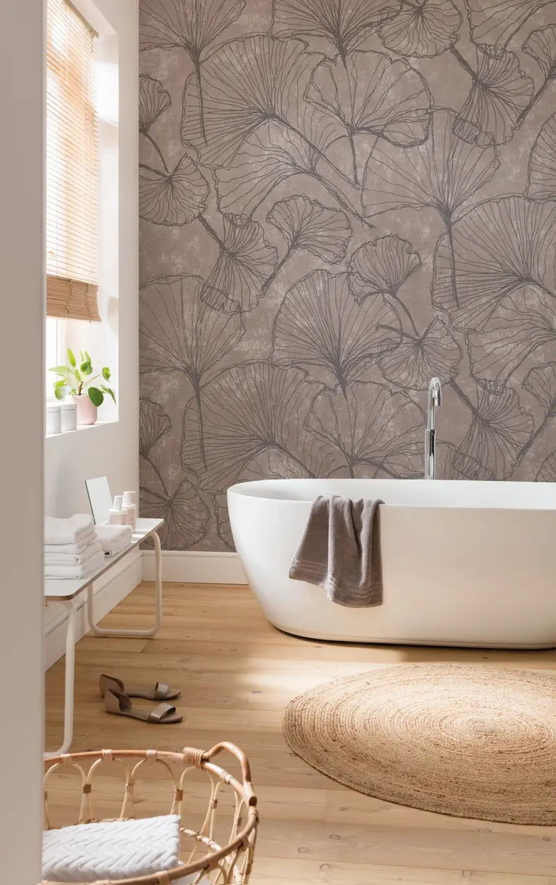 Ginkgo Stone Texture Mural Wallpaper 1