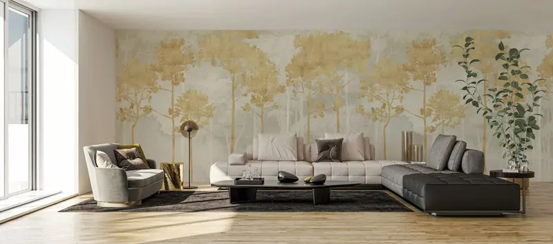 Golden Pine Forest Mural 1