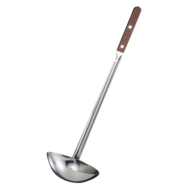 Gyokkodou Dual-Direction Stainless Steel Ladle With Natural Wood Handle 1
