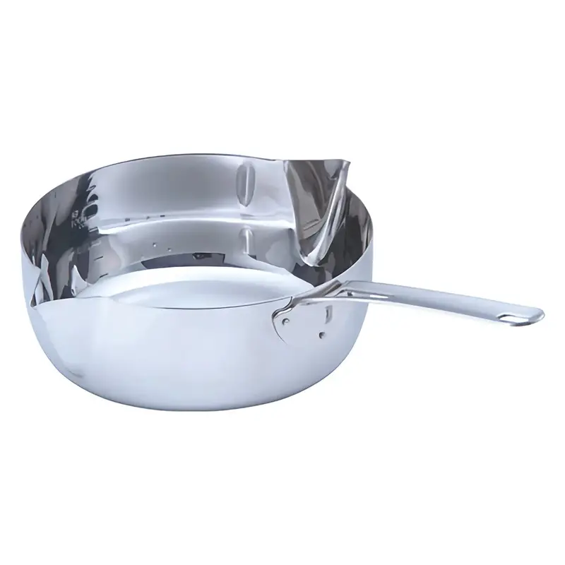 Gyokkodou Stainless Steel Induction Saucepan Featuring Twin Spouts And Measurement Scale 1