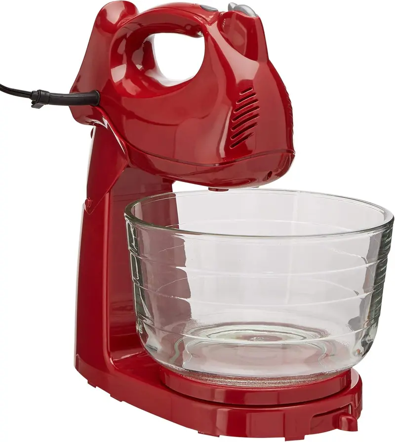 Hamilton Beach Red Power Deluxe Mixer – High-Performance Hand & Stand Combo 1