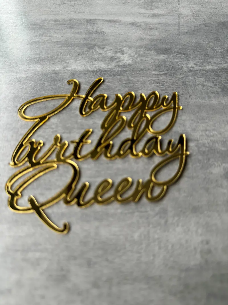 Happy Birthday Queen Cake Topper – Regal & Joyful Design 1