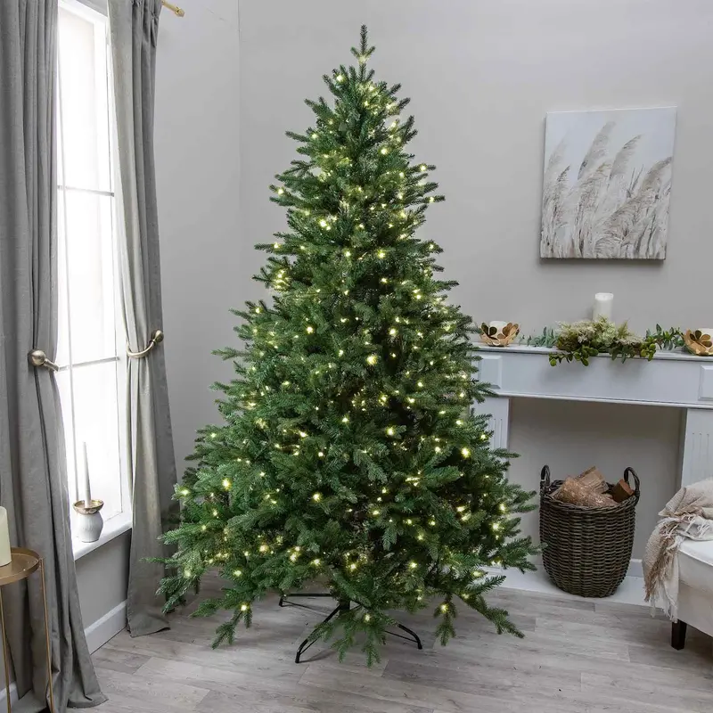 Hardwick Pre-Lit Artificial Christmas Tree – 6Ft Or 7Ft Pe/Pvc Green Design 1