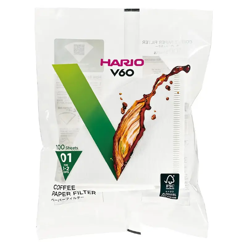 Hario V60 Wood Pulp Coffee Filters – Pack Of 100 (Size 02) 1
