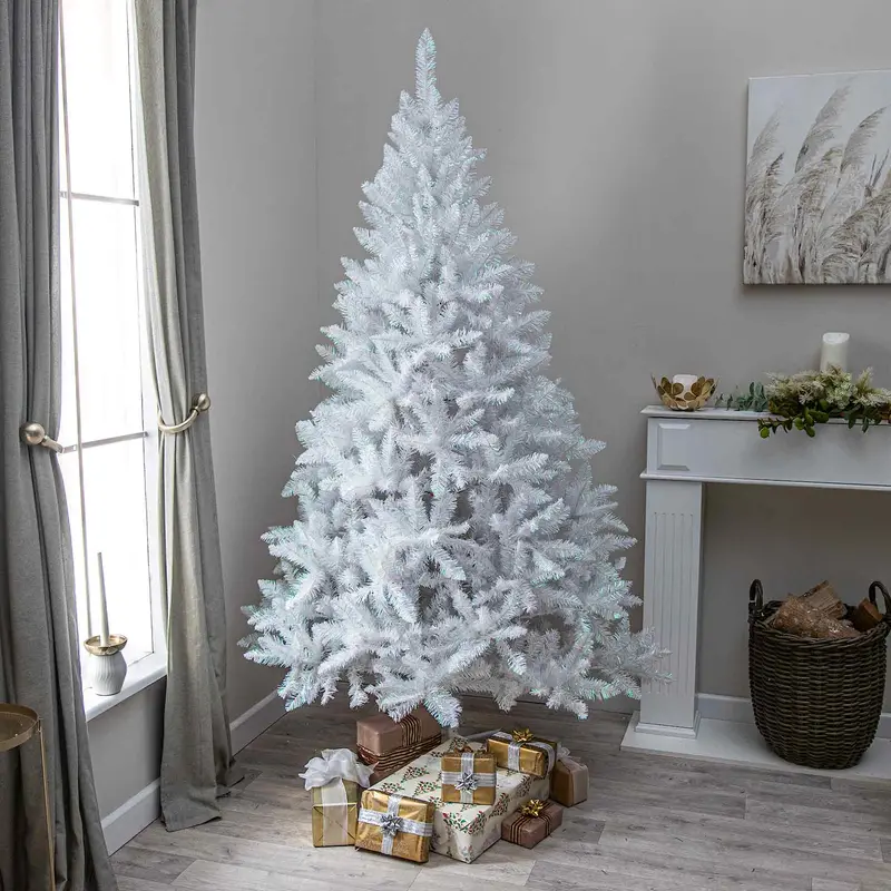 Hatfield 6-Foot And 7-Foot Frosted White Pvc Christmas Tree 1