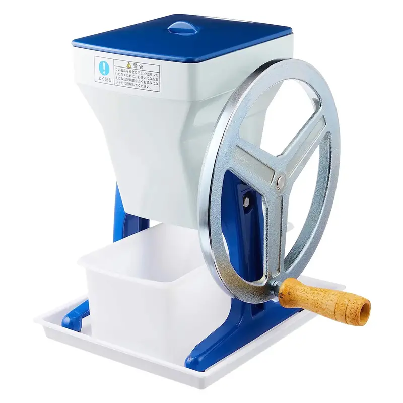 Hatsuyuki Blue Aluminium Ice Crusher – Hand-Cranked 1